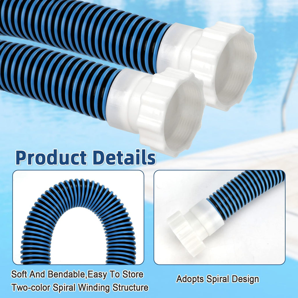 Conderyang 15ft 1 1/2" Pool Hose for Above Ground Pools 15ft Long Pool Pump Replacement Filter Hoses 1.5" EVA Swimming Pool Filter Hose for Filters Pumps, Saltwater Systems and Sand Filters (Blue)