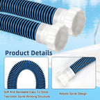 Conderyang 15ft 1 1/2" Pool Hose for Above Ground Pools 15ft Long Pool Pump Replacement Filter Hoses 1.5" EVA Swimming Pool Filter Hose for Filters Pumps, Saltwater Systems and Sand Filters (Blue)