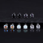 MILACOLATO 5 Pairs 925 Sterling Silver Stud Earrings for Women 6MM CZ