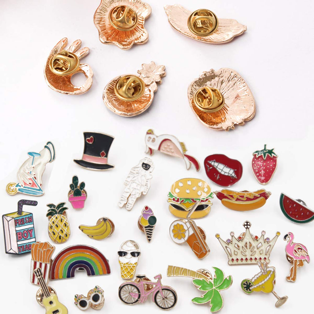 EuTengHao 25 Pieces Cute Enamel Lapel Pin Set Cartoon Brooch Pin Badges Brooch Pins for Clothing Bags Jackets Accessories Supplies DIY Crafts