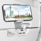 Perilogics Airplane Phone Holder Mount Universal in Flight Hands Free Viewing with Multi-Directional Dual 360 Degree Rotation (White)