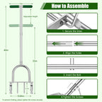 Bigwish Manual Lawn Core Aerator Tool, Stainless Steel Plug Aerator
