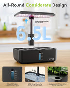 URUQ 12 Pods Hydroponic Growing System Grow Light Remote Control Charcoal