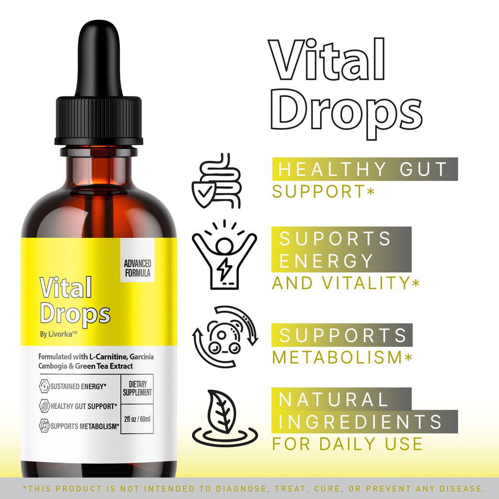 Vital Drops - Official VitalDrops Liquid Drop Premium Advanced Formula All Natural Support, Vital Drops Supplement for Overall Health & Daily Wellness Droppers Review, 1 Bottle for 1 Month