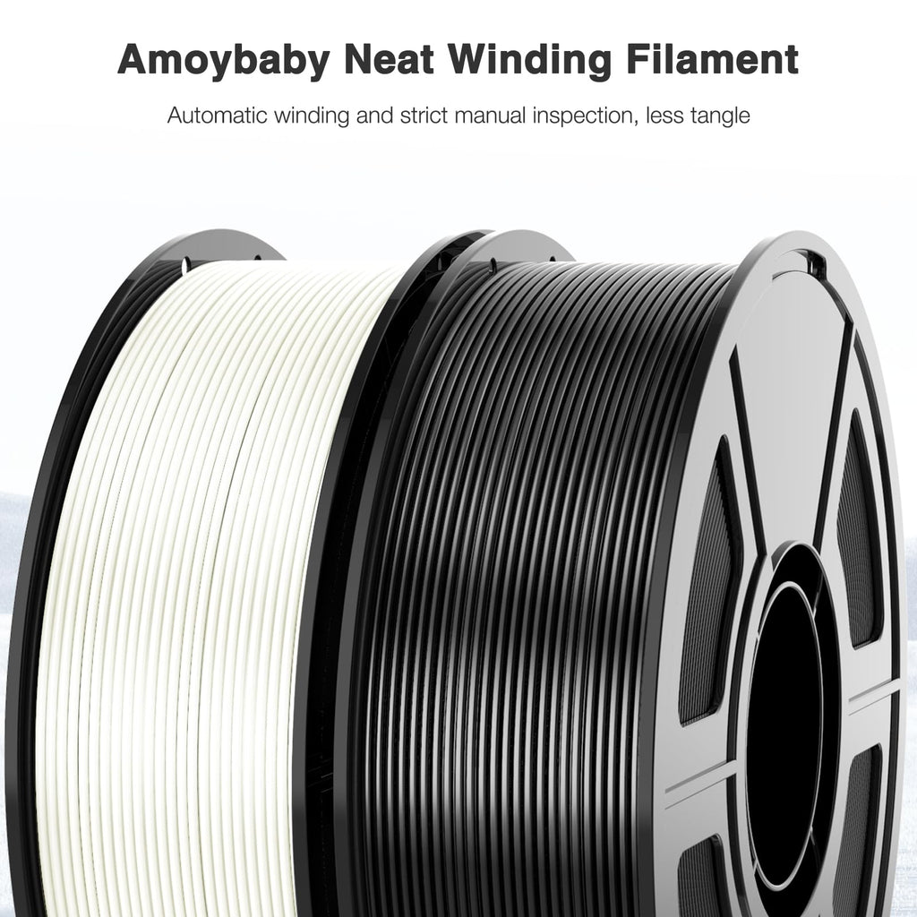 Amoybaby Black White Silk PLA Filament Bundle | 2-Pack(1KG per Spool, Total 2KG), 1.75mm 3D Printer Filament Bundle, Dimensional Accuracy +/- 0.03 mm, Fit FDM 3D Printers & 3D Pens
