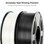 Amoybaby Black White Silk PLA Filament Bundle | 2-Pack(1KG per Spool, Total 2KG), 1.75mm 3D Printer Filament Bundle, Dimensional Accuracy +/- 0.03 mm, Fit FDM 3D Printers & 3D Pens