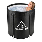 STARBRILLIANT Portable Foldable Bathtub, Collapsible Adult Bath Tub for Hot SPA and Ice Bath, Space-Saving Storage, Durable PVC Material (Black, 27inch)