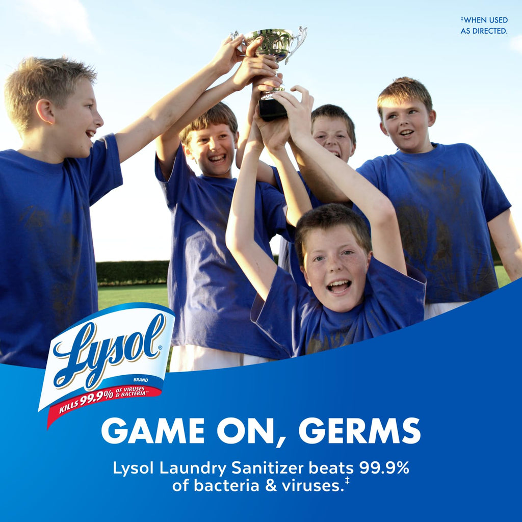 Lysol Laundry Sanitizer Additive, Bacteria-Causing Laundry Odor Eliminator, Detergent Additive, Crisp Linen, 90oz