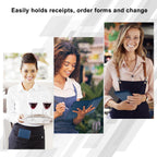 EcoVision Server Book for Waitress, Leather Waiter Organizer with Zipper Pocket, Restaurant Waitstaff Booklet, Guest Check Holder with Money Pocket, Fits Server Apron
