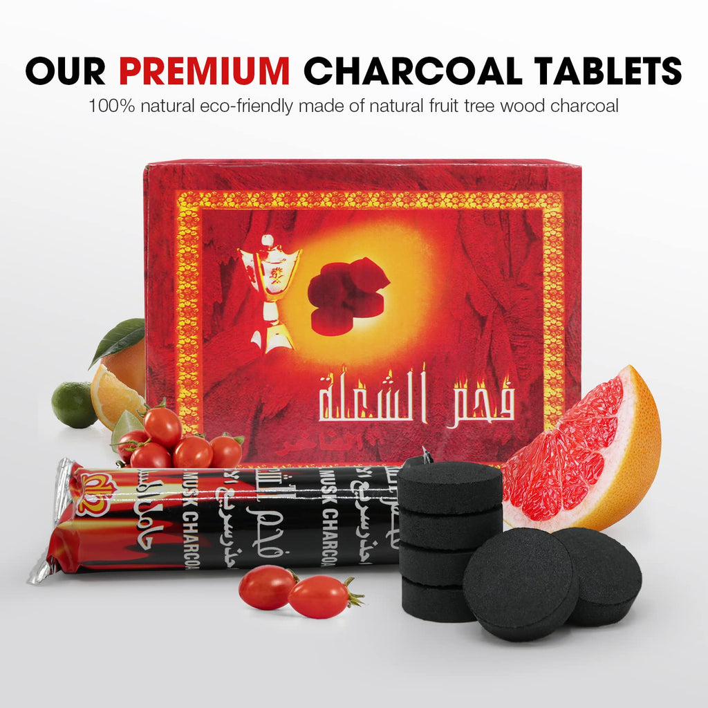 MEKER Quick Light Charcoal Briquettes, Charcoal Disk Lights, 33 mm Nature Coal Disks, Instant Fire Coal Tablet, Charcoal Burner (200Pcs)