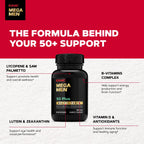 GNC Mega Men 50 Plus Multivitamin Caplets for Men, Clinically Proven, Heart & Prostate Health, B Vitamins, Saw Palmetto, Memory, Vitamin D-3, 60 Count