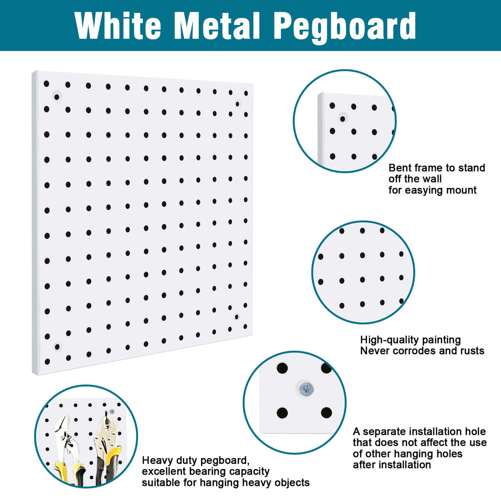 Daanxw Peg Board Kit, Includes Pegboard and Accessories,with Hooks and Bins,Peg Board Wall Organizer for Office,Ornaments Display,Crafts Organization (66, White)