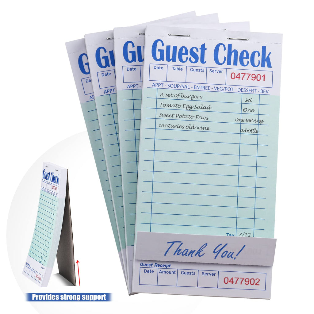 Batrical Guest Checks Server Note Pads 1000 Sheets Waitress Notepad for Restaurants (20 Books) 3.5" x 6.75" Per Ticket Book