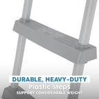 Bestway Above Ground Pool Ladder for Swimming Pools 42" or 48" Tall, Metal Frame Step Ladder with Plastic Steps for Pool Entry and Exit