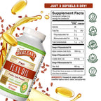 Barlean's Vegan Flaxseed Oil Supplements, Cold-Pressed Flax Seed Supplement Softgels with 1650 mg ALA Fatty Acids, 250 Count