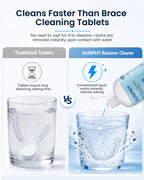 Ultrasonic Retainer Cleaner Solution for Ultrasonic Denture Cleaner-Professional Cleaning of Retainers, Invisible Aligners, Mouth Guards, Night Guards, Remove Odors, Discoloration & Stains 8.5oz