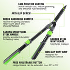 WORKPRO Extendable Hedge Shear, 25"-33" Manual Hedge Clipper/Bush Cutter