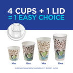 Dixie PerfecTouch 12 oz Paper Coffee Cups by GP PRO, Coffee Haze Design, 500 Count (25 Disposable Cups for each Sleeve, 20 Sleeves Per Case), 5342DX