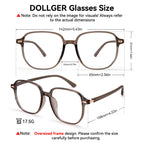 Dollger Blue Light Glasses for Women Oversized Anti BlueLight Blocking Cute Trendy Big Brown Frames Computer Screen Eyeglasses