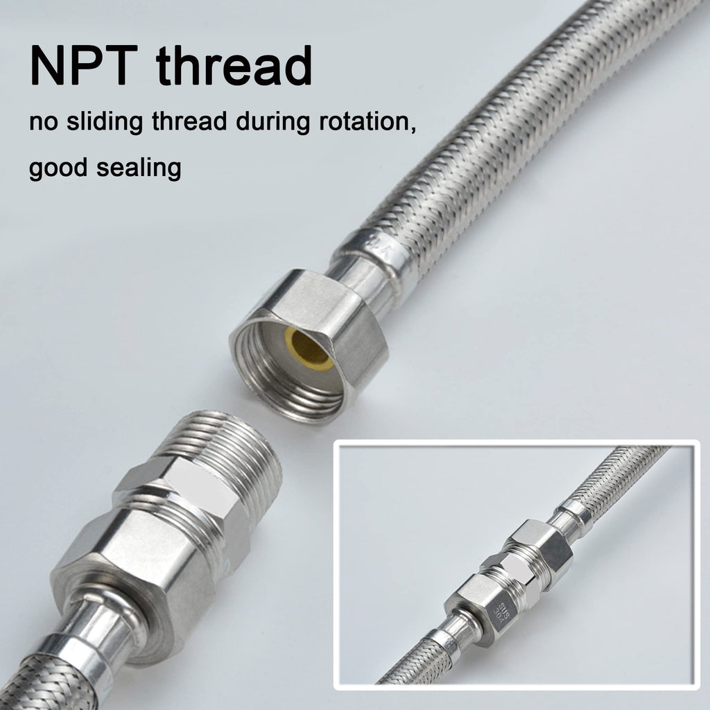 4PCS 3/4" x 3/4" NPT Male Hex Nipple Pipe Fittings, 304 Stainless Steel 3/4 inch MNPT Threaded Pipe Adapter Fittings Equal Nipples Straight Connector