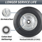 GICOOL 10" x 2.5" Flat Free Solid Rubber Tire with 5/8" Axle Bore Hole, 2 1/4" Hub, Replacement 4.10/3.50-4" for Hand Truck Dolly Trolley Garden Wagon Cart Generator, 2 Pack
