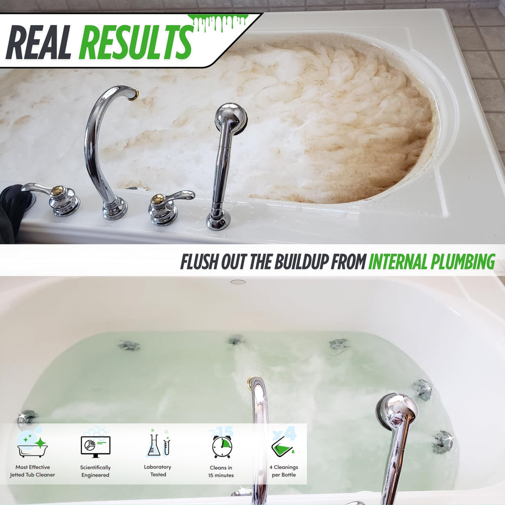 Oh Yuk Jetted Tub Cleaner for Jet Tubs, Bathtubs, Whirlpools, The Most Effective Jetted Tub Cleaner, Septic Safe, 32 Cleanings per Bottle - 1 Gallon