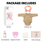 Lifelike Reborn Baby Dolls-20 inch Sleeping Realistic Newborn Baby Dolls, Soft Cloth Body with Feeding Toy for Kids Age 3 +