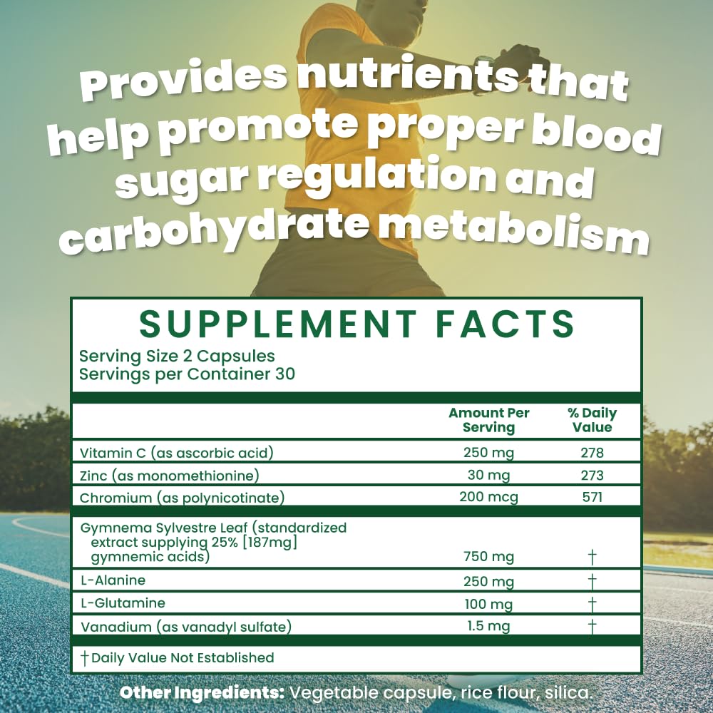 American Health Service DB-7 Balanced Sugar & Carbohydrate Metabolism Supplement with Chromium, Zinc, Vitamin C, & Vanadium, Hypoallergenic Supplement for Men & Women, 60 Capsules