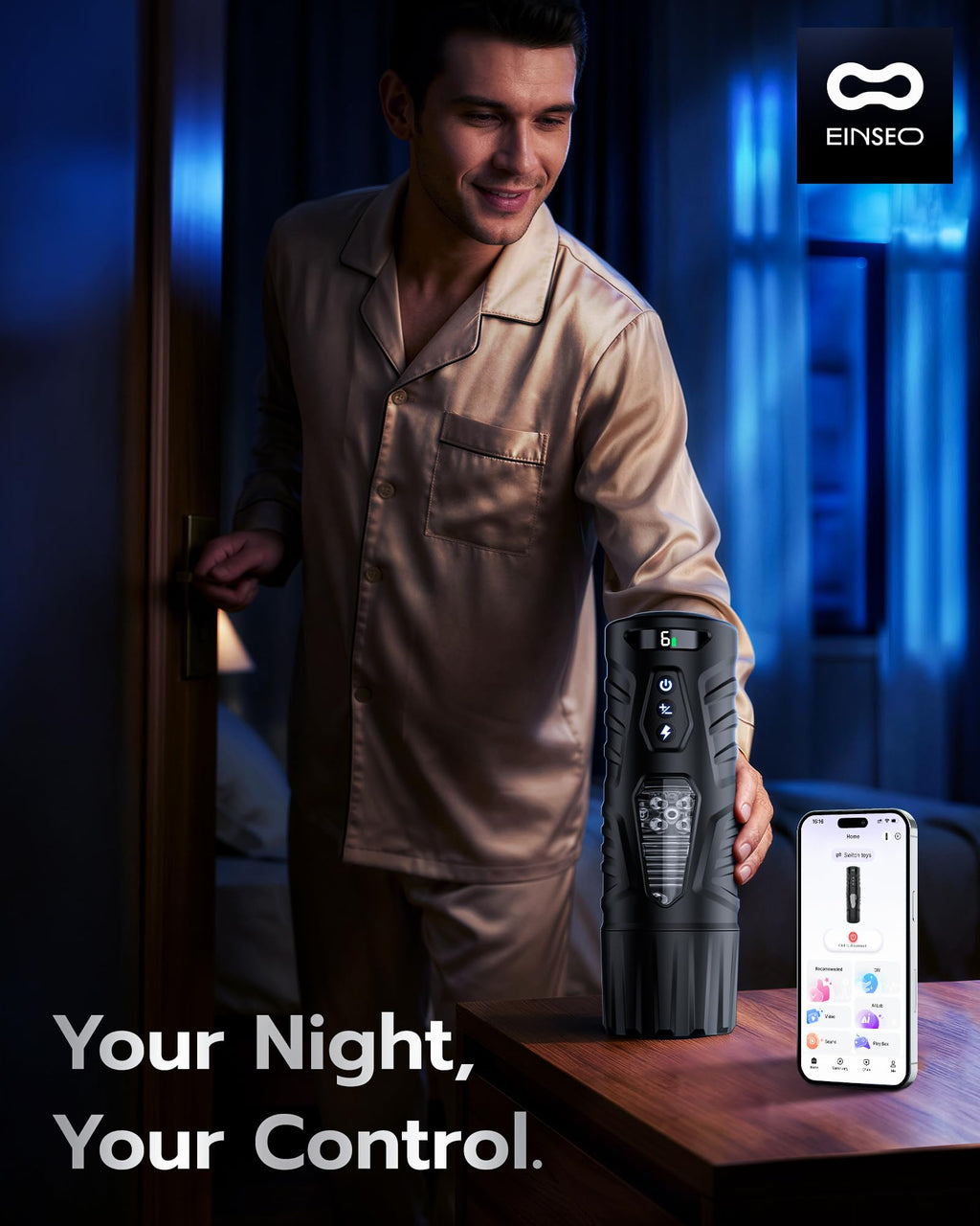 EINSEO Automatic Male Masturbator Sex Toys for Men AI Sync Pocket Pussy