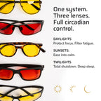 TrueDark by Dave Asprey | Twilights Classic | Blue Light Glasses for Women & Men, Red Lenses Block 99% Blue, Green & Violet Light for Night Use