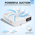 CHRISTINE SHELLY Nail Dust Collector, Powerful Vacuum Fan Vent Dust Collector Extractor Dust Suction Machine for Acrylic Nails Polishing, Nail Salon&Home, White