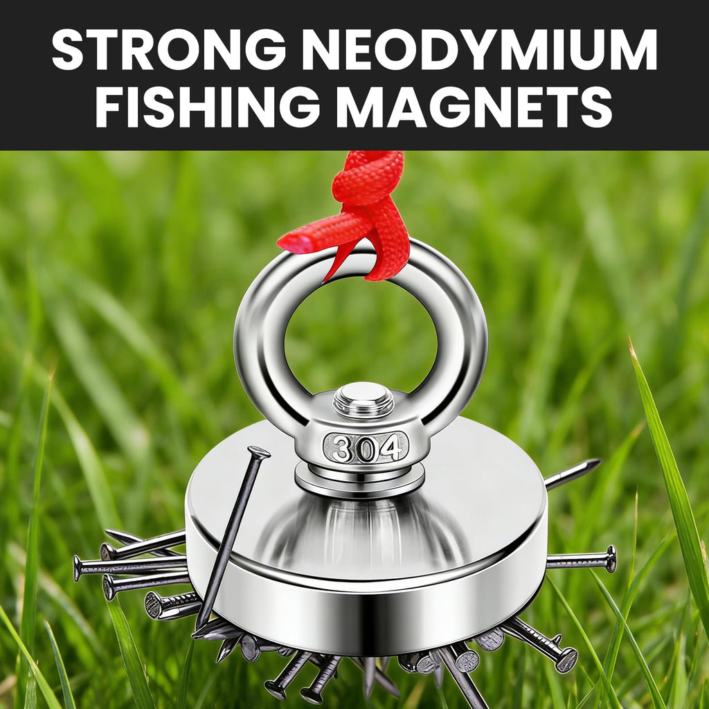 DIYMAG Fishing Magnets with Countersunk Hole 1.88 inch 270LBS Pulling Force