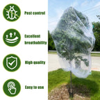 12'x12' Large Fruit Tree Netting with Zipper - Protects Fruit from Squirrels, Birds & Pests, Heavy-Duty Tree Covers for Fruit Trees (White)
