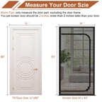 Upgraded Reinforced Pet Screen Door Thickened Cat Resistant Mesh Screen Door for Living Room, Bedroom, Patio, Dog Cat Scratch Proof Screen with Zipper Closure (Fits Door Size up to 32''x 80'', Black)