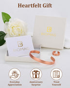 BioMag Pure Copper Bracelet & Ring for Men Women, Handmade Tibetan Style