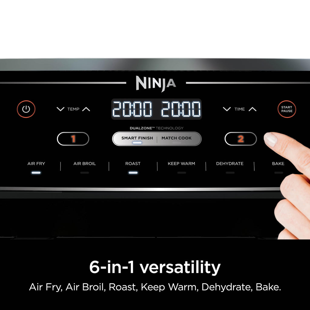 Ninja Foodi Air Fryer, 10 Qt DualZone, 6-in-1, Black, DZ302