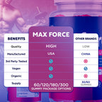 Max Force Gummies, Official Max Force Gummys with All Natural Ingredients, Advanced Formula Max Strength Supplement with Natural Active Lifestyle Support Featuring Premium Multivitamins (60 Gummies)
