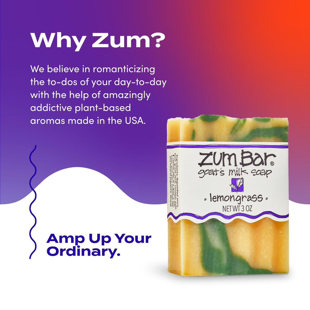 Zum Indigo Wild Goat's Milk Soap Bar - Bar Soap for Hands & Body Made with Essential Oils - 3 oz - Lemongrass (6 Pack)