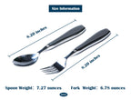 MiloZen Weighted Utensils for Hand Tremors, Adaptive flatware Stainless Steel Spoon and Fork Set for Elderly, Arthritis, Parkinson’s, Pack of 2