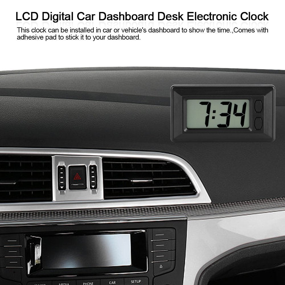 TMISHION LCD Digital Table Car Dashboard Desk Electronic Clock with Date Time Calendar Display for Home Office Car - 3.0 * 1.7 * 0.7 Inch