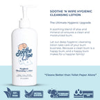 SOOTHE 'N WIPE Hygienic Cleansing Lotion – Toilet Sanitizer Paper Moisturizer with Aloe & Mineral Oil, Flushable Wipe Alternative Cleaning Lotion, Septic Safe Personal Bathroom Hygiene Pump, 8 Oz