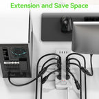 Power Extension Cord 10FT(2 Pack), 3 Prong Grounded Electric Extension Cable Outlet Saver, Single Outlet, Heavy Duty, Waterproof, Flexible, 16AWG, STJW, 13A 125V, Indoor Wires for Home and Office