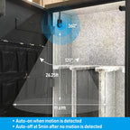 TORCHSTAR LED Safe Lighting Kit 3CCT, (6) 12 Inch Linkable Light Bars, Motion Sensor, 3000K/4000K/5000K Selectable, 900LM Safe Light Kit for Gun Safe Under Cabinet Locker Closet, UL Power Adapter