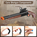 Bugrtey Double-barreled Toy Gun - Two Modes Realistic Soft Bullet Toy Guns Blaster with Sight - Educational Shooting Toy Shotgun - Ideas Gifts for Christmas Birthday Halloween Present
