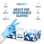 Hand-E Touch Blue Nitrile Disposable Gloves Medium 200 Count - Latex Free Medical Exam Gloves, Powder Free, Food Safe, Cooking
