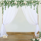 White Tulle Backdrop Curtain for Parties Wedding 10ft x 8ft Sheer Backdrop Curtains for Bridal Shower Birthday Party Baby Shower Ceiling Drapes Christmas Photo Decorations 2 Panels 5ft x 8ft