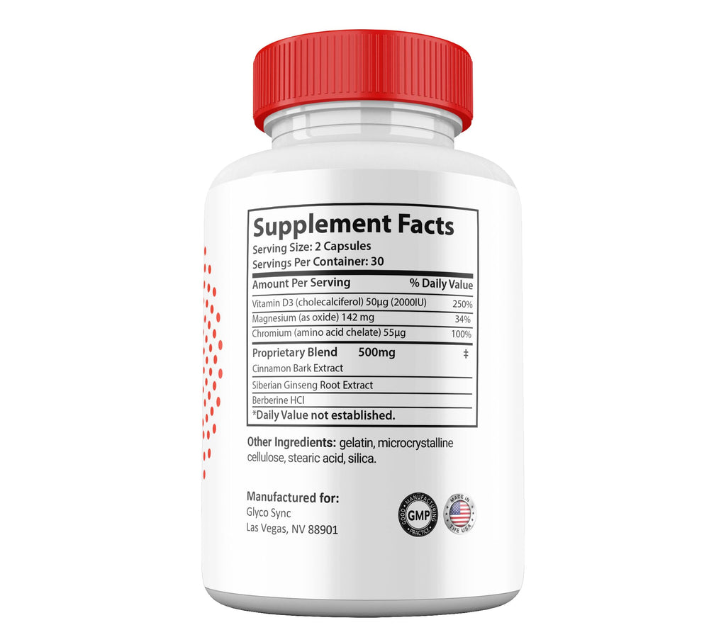 Gold Nutra Glyco Sync Capsules, Premium All Natural Ingredients, Maximum Strength Pills GlycoSync Supplement (2 Pack)