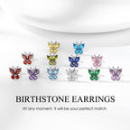 Bestyle Butterfly Earrings for Women Sterling Silver June Birthstone Alexandrite Butterflies Stud Earring Funny Cute Cubic Zirconia Earring Jewelry Mom Wife Grandma Daughter Birthday Gifts