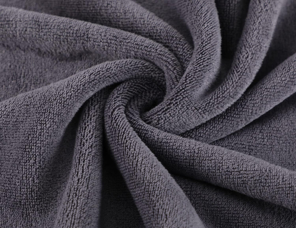 Wuwahold Microfiber Gym Towels Bigger Size Super Soft for Exercise Fitness, Sports, Workout, 380-GSM 15-Inch x 31-Inch Quick-Drying Towels (3 Pack, Pure Grey+Blue+Purple)