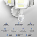 Onforu 90W 10000LM LED Motion Sensor Outdoor Lights, 4-Head Dusk to Dawn Outdoor Lighting, 2 Pack Hardwired Flood Lights, IP66 Waterproof 6500K Security Floodlight for Outside (White)